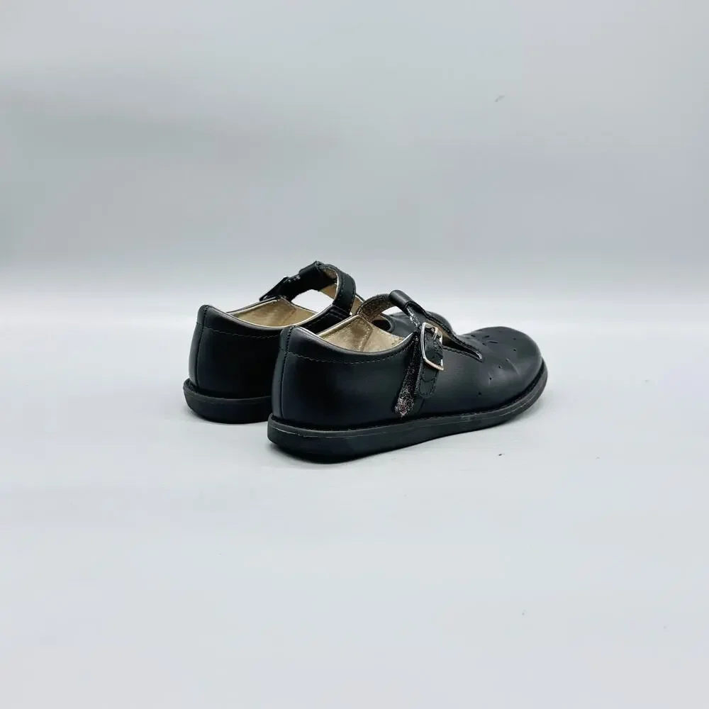FootMates Shoes Kids Girls 12.5 Black Leather Mary Jane T Strap Dress Flats